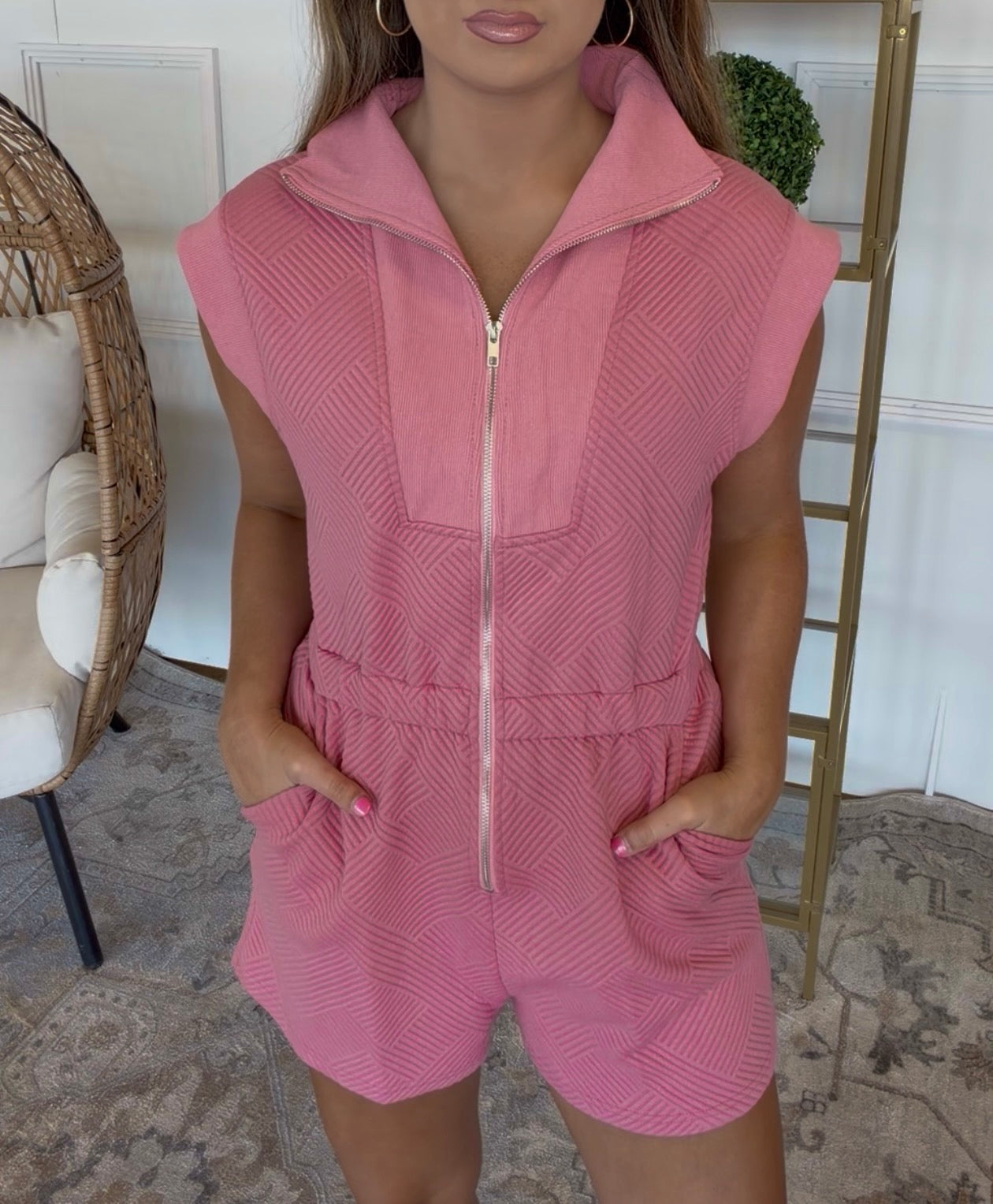 Zip Pink Romper DEAL