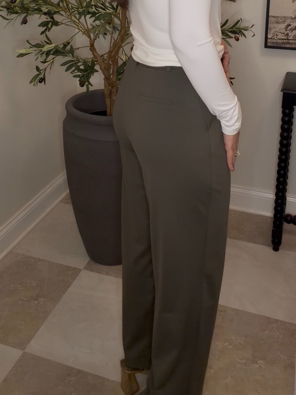 Zenana Brand Comfy Dressy Pants DEAL- Olive