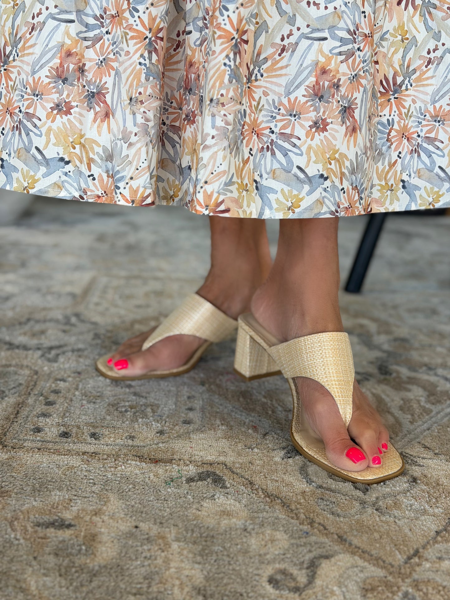 Raffia Block Sandals