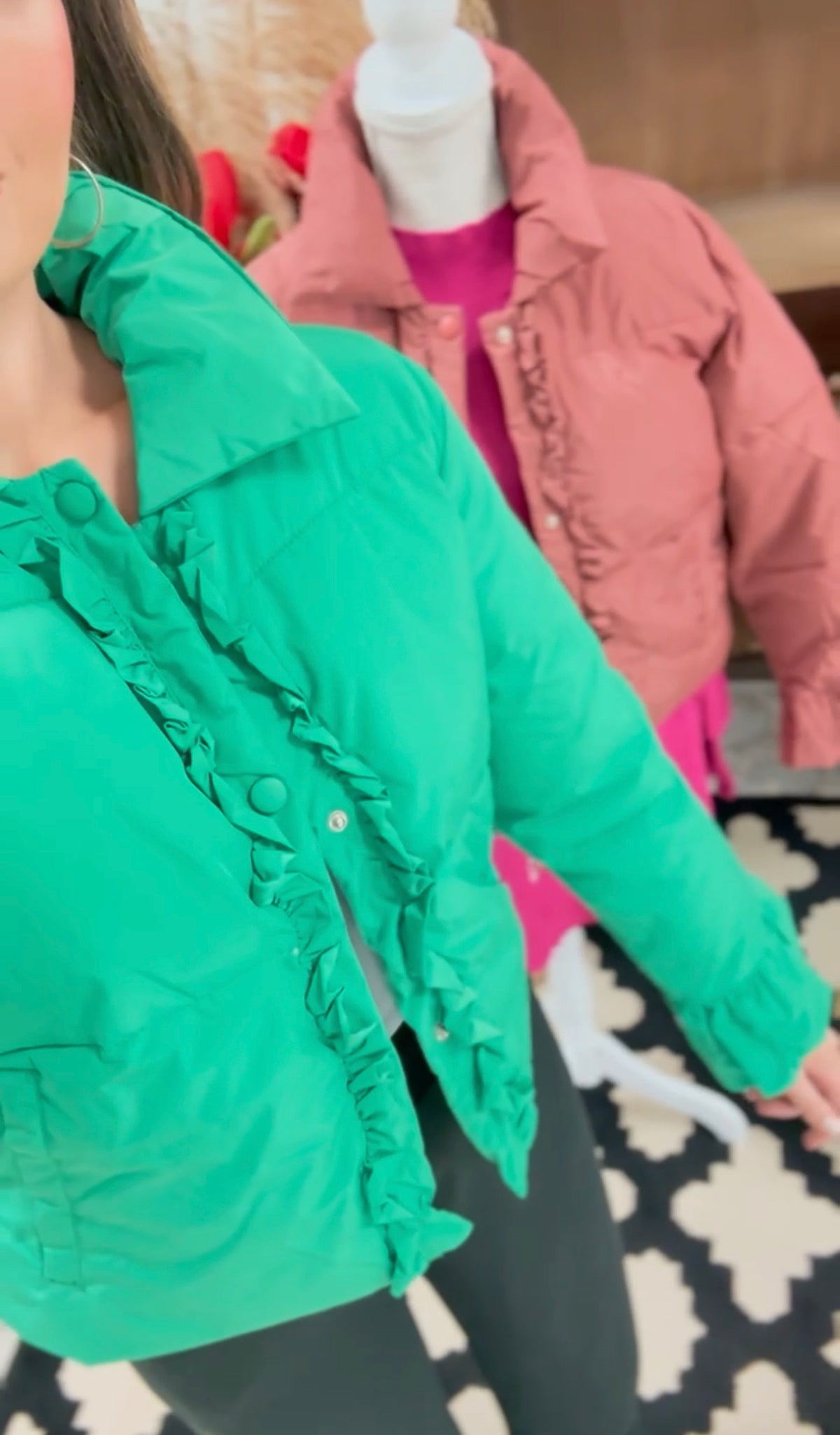 Sweetie Jacket -- Pink & Green