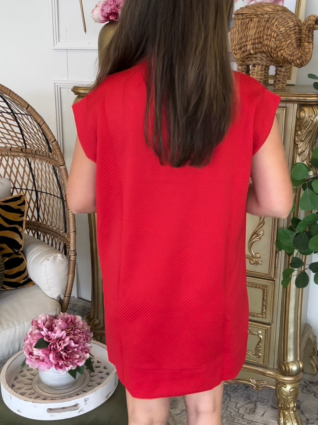 The Poised & Pretty Zenana Dress- Red