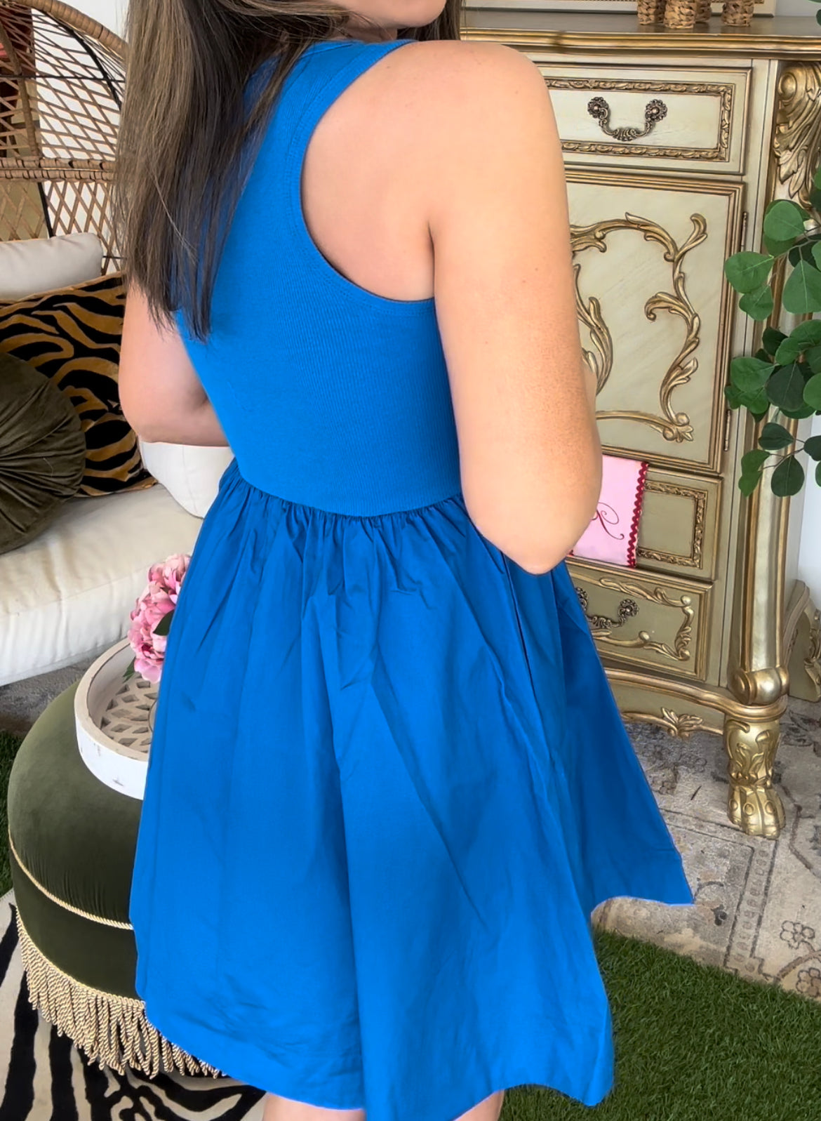 The Sunday Stroll Zenana Dress- Blue