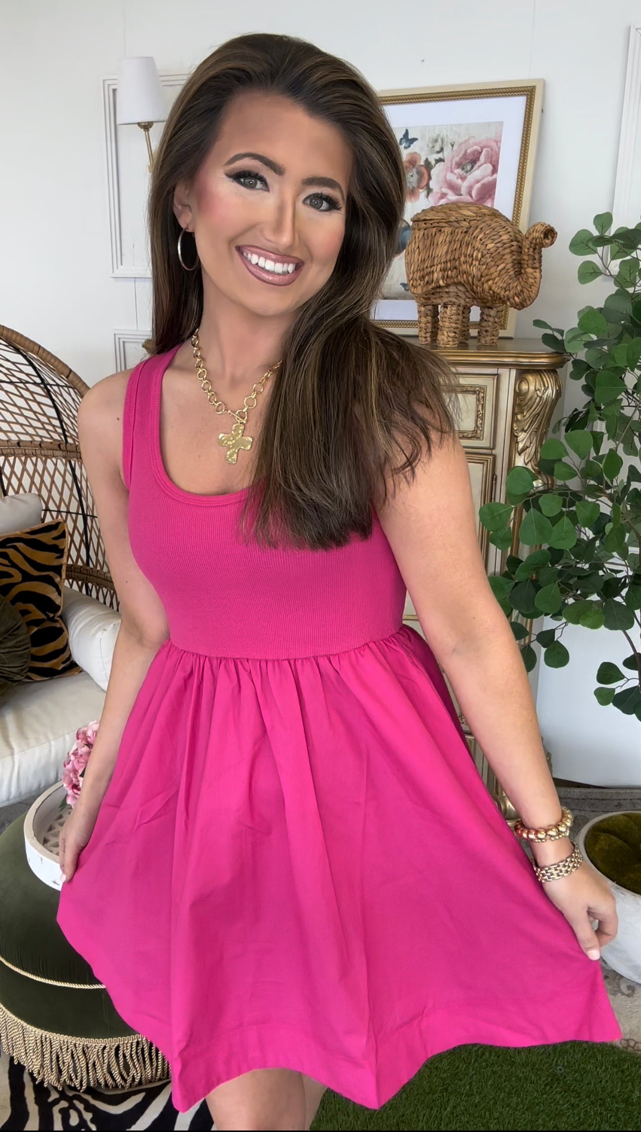 The Sunday Stroll Zenana Dress- Pink