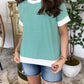 Zenana Brand Staple Stripe Top- Green