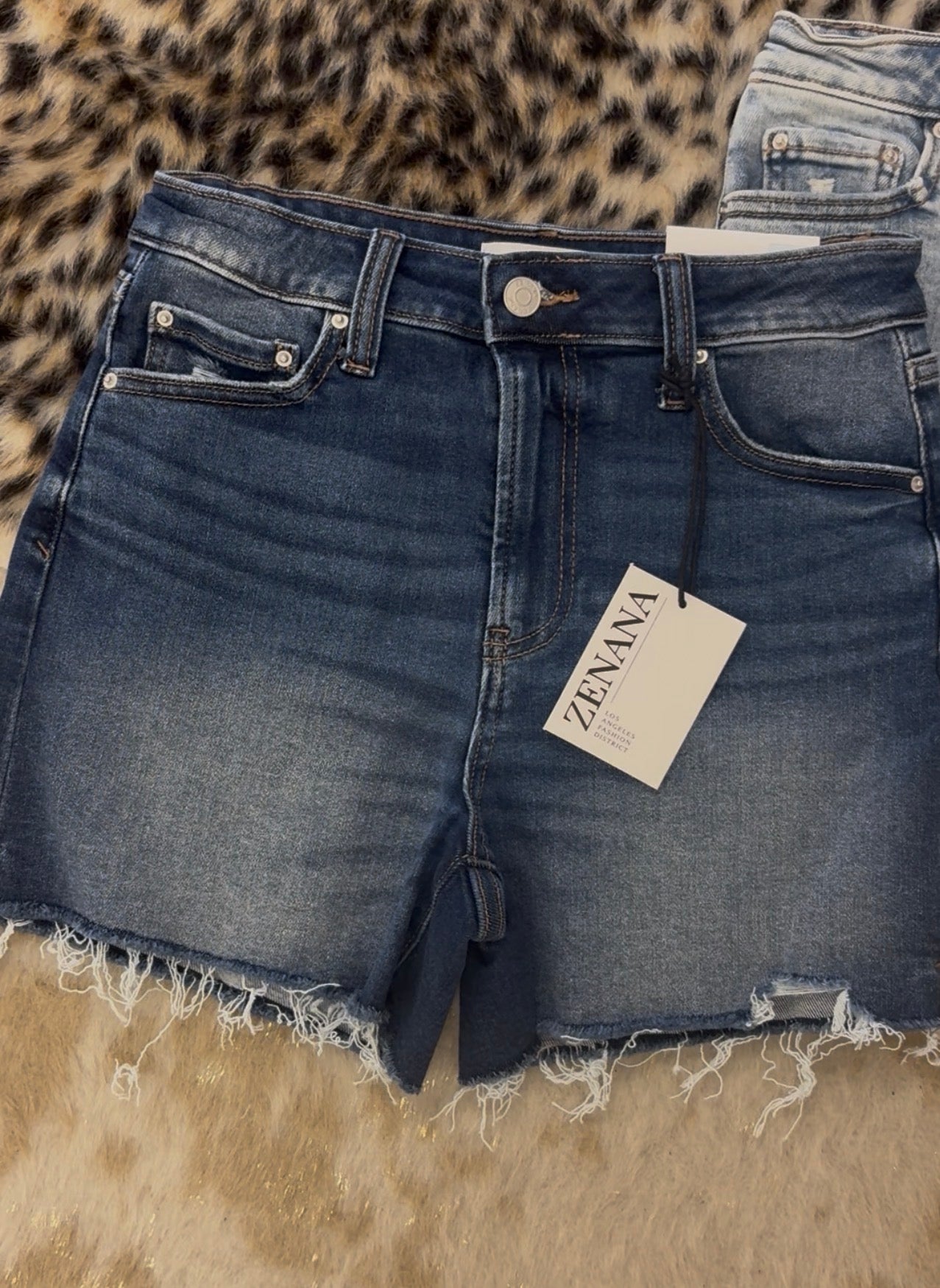 Zenana Every Day Shorts - dark wash