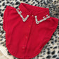 Rhinestone Red Faux Collar