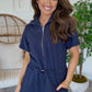 Navy Zip Romper