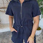 Navy Zip Romper