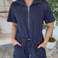 Navy Zip Romper