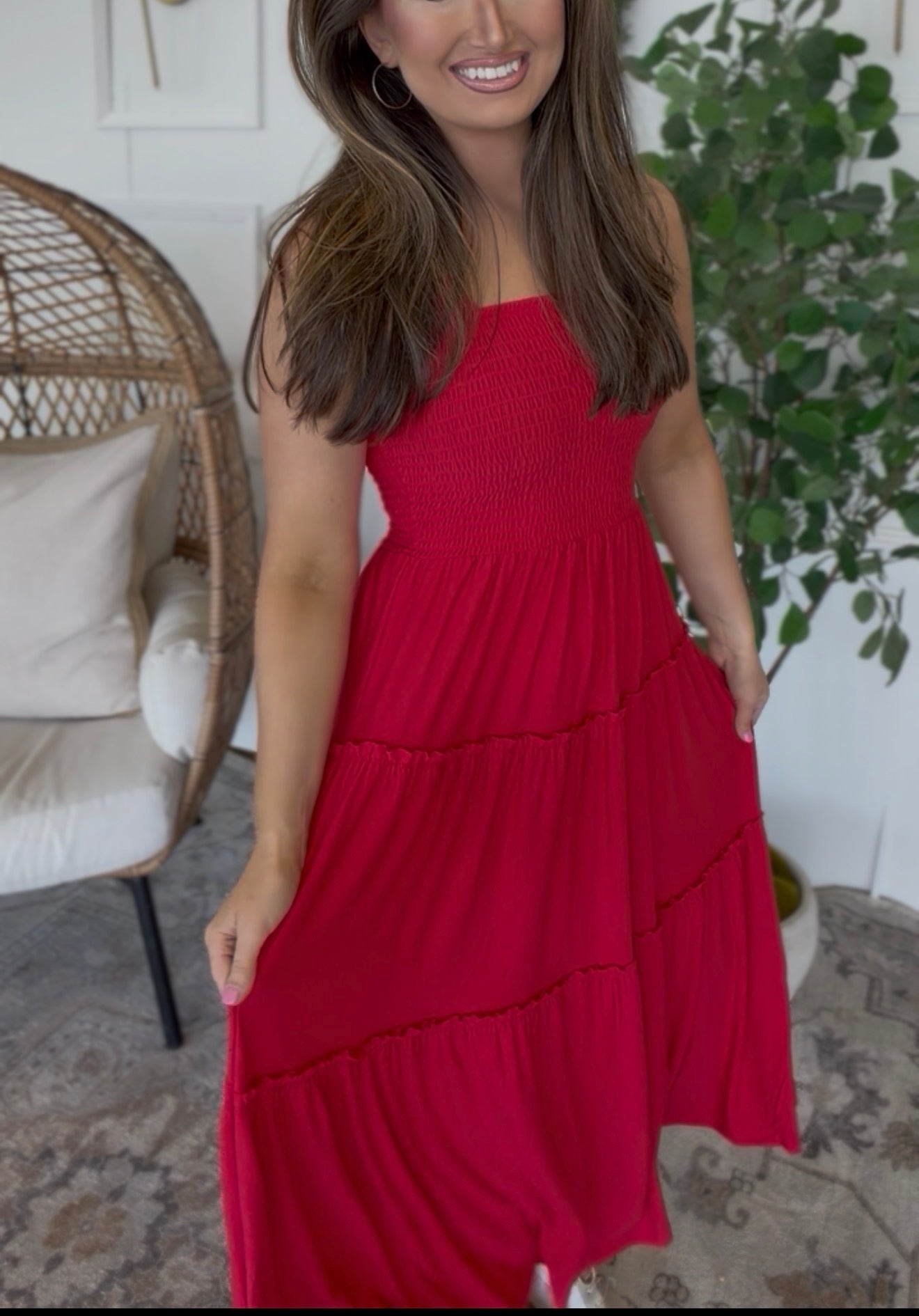 ZENANA BRAND Easy Dress- Red