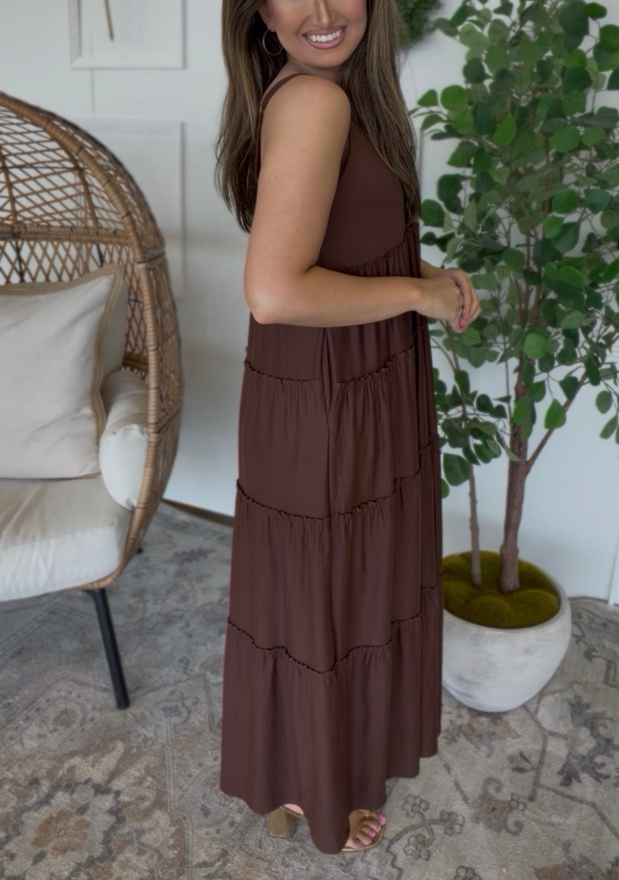 ZENANA BRAND Brown Basic Dress