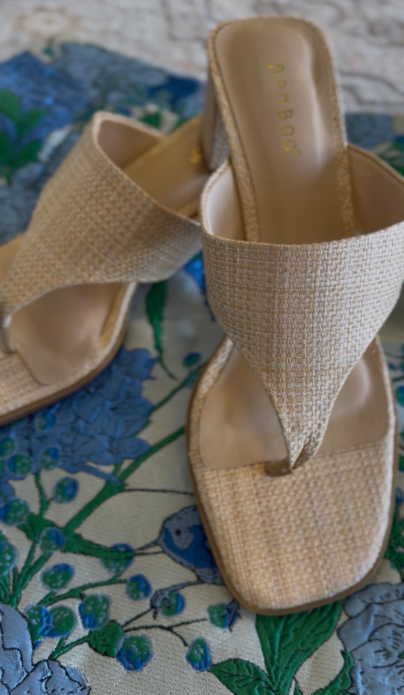 Raffia Block Sandals