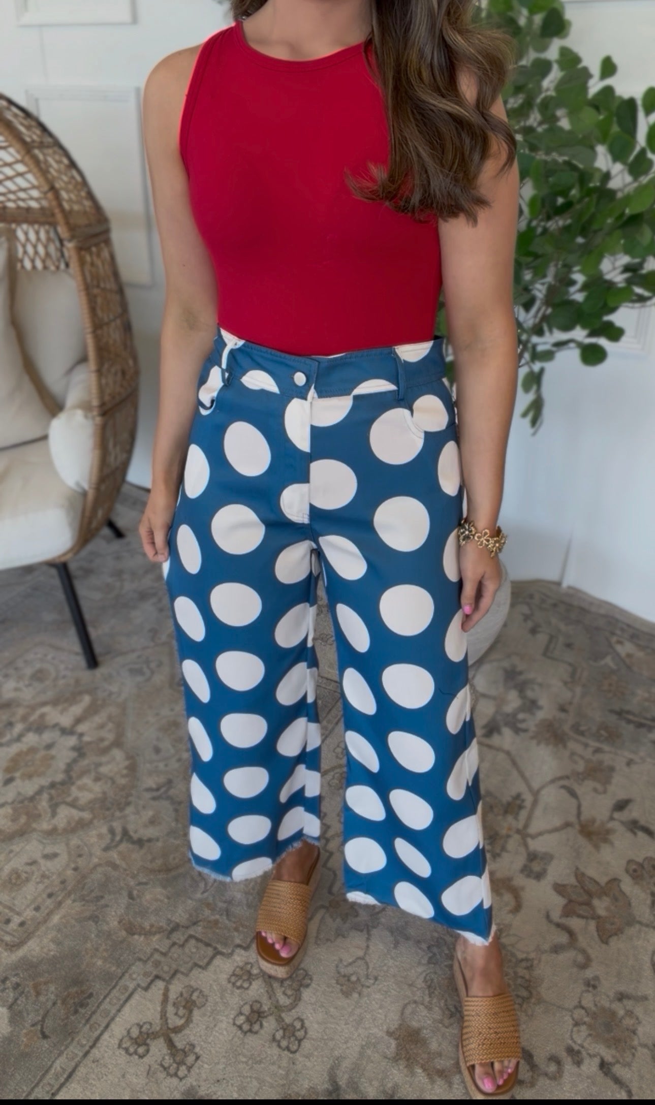 Denim Dot Pants