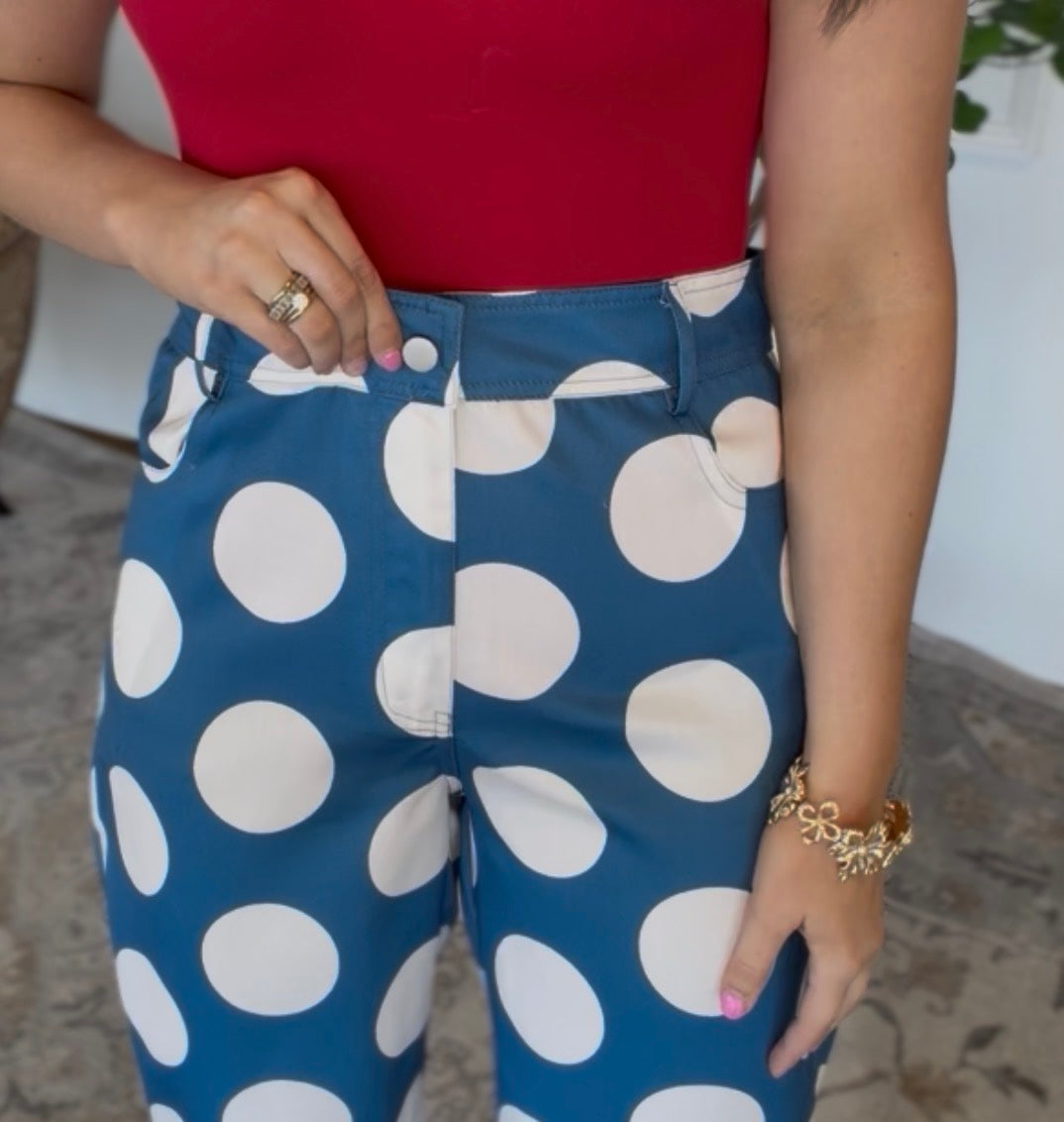 Denim Dot Pants