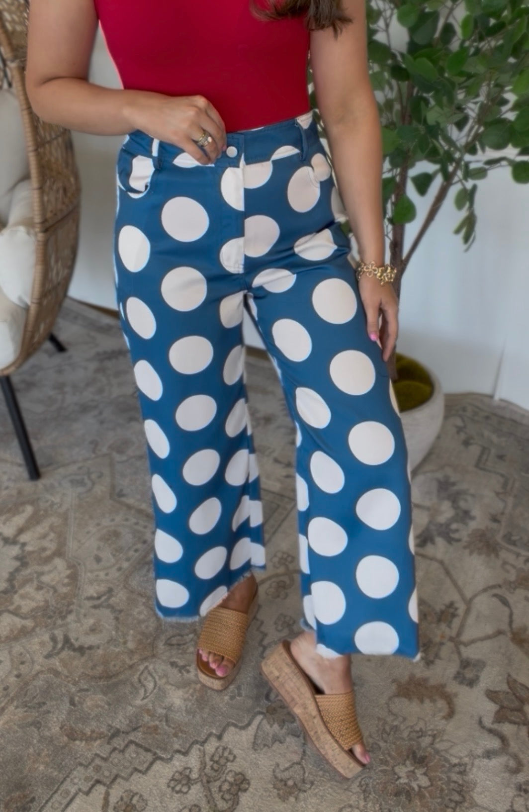 Denim Dot Pants