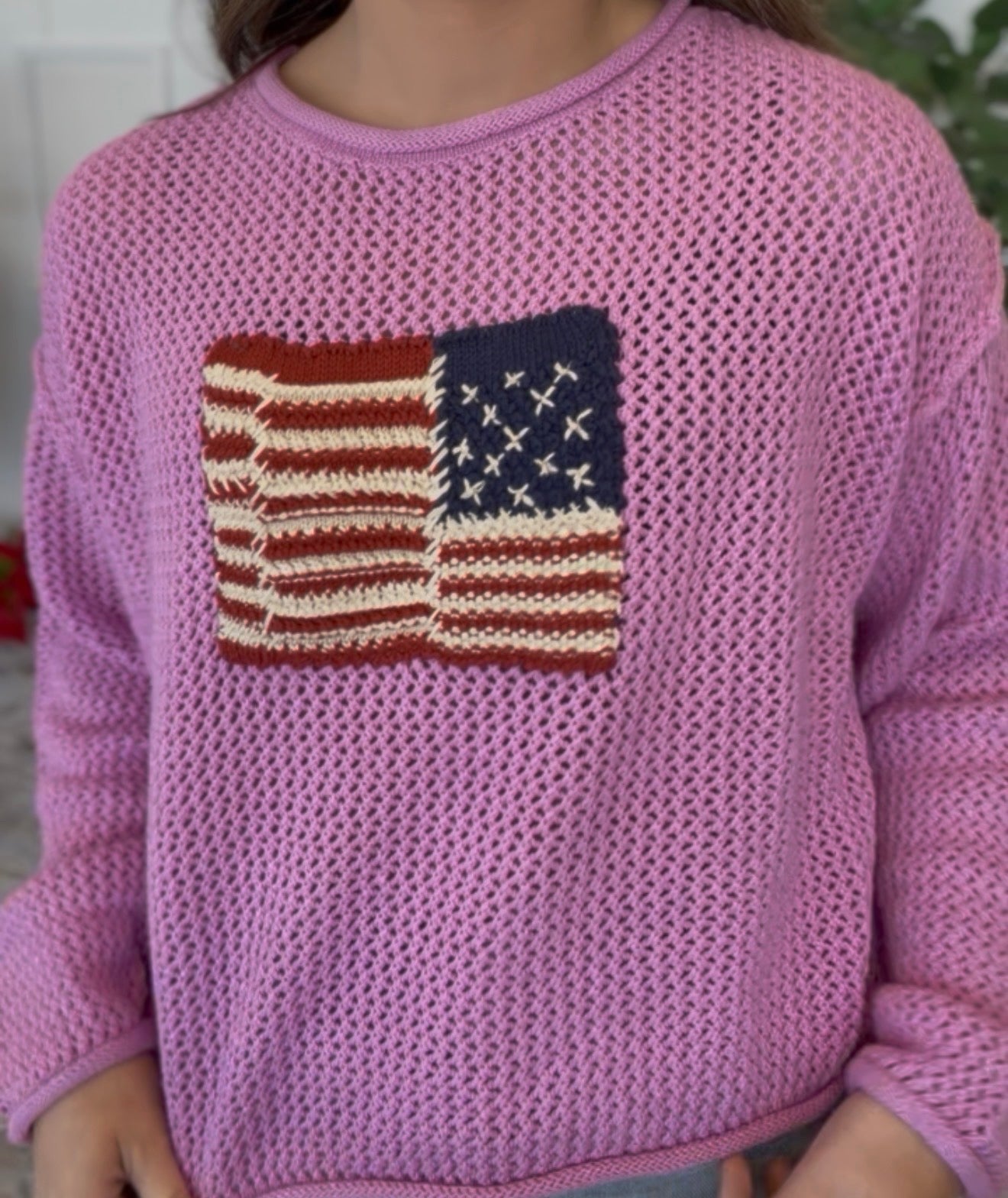 ZENANA BRAND Pink Flag Knit