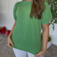 ZENANA BRAND Puff Sleeve - Green