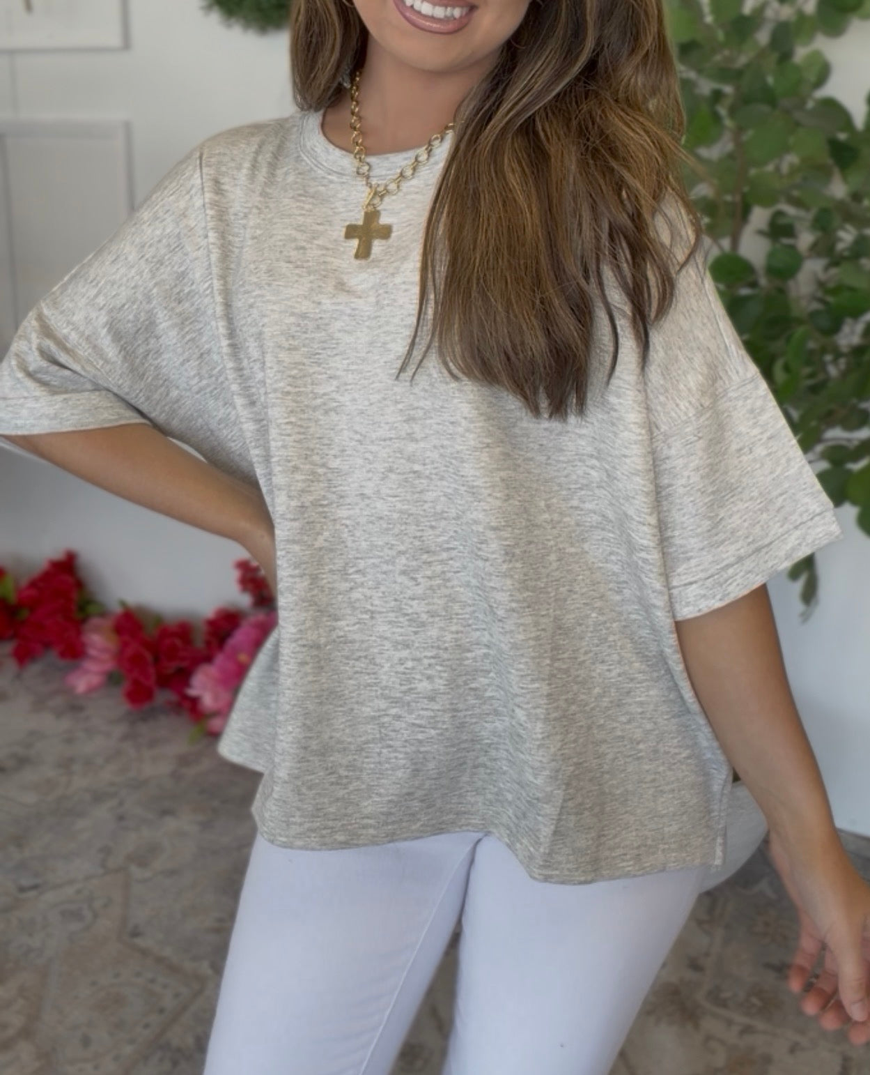 Zenana Brand Every Day Top- Heather Gray