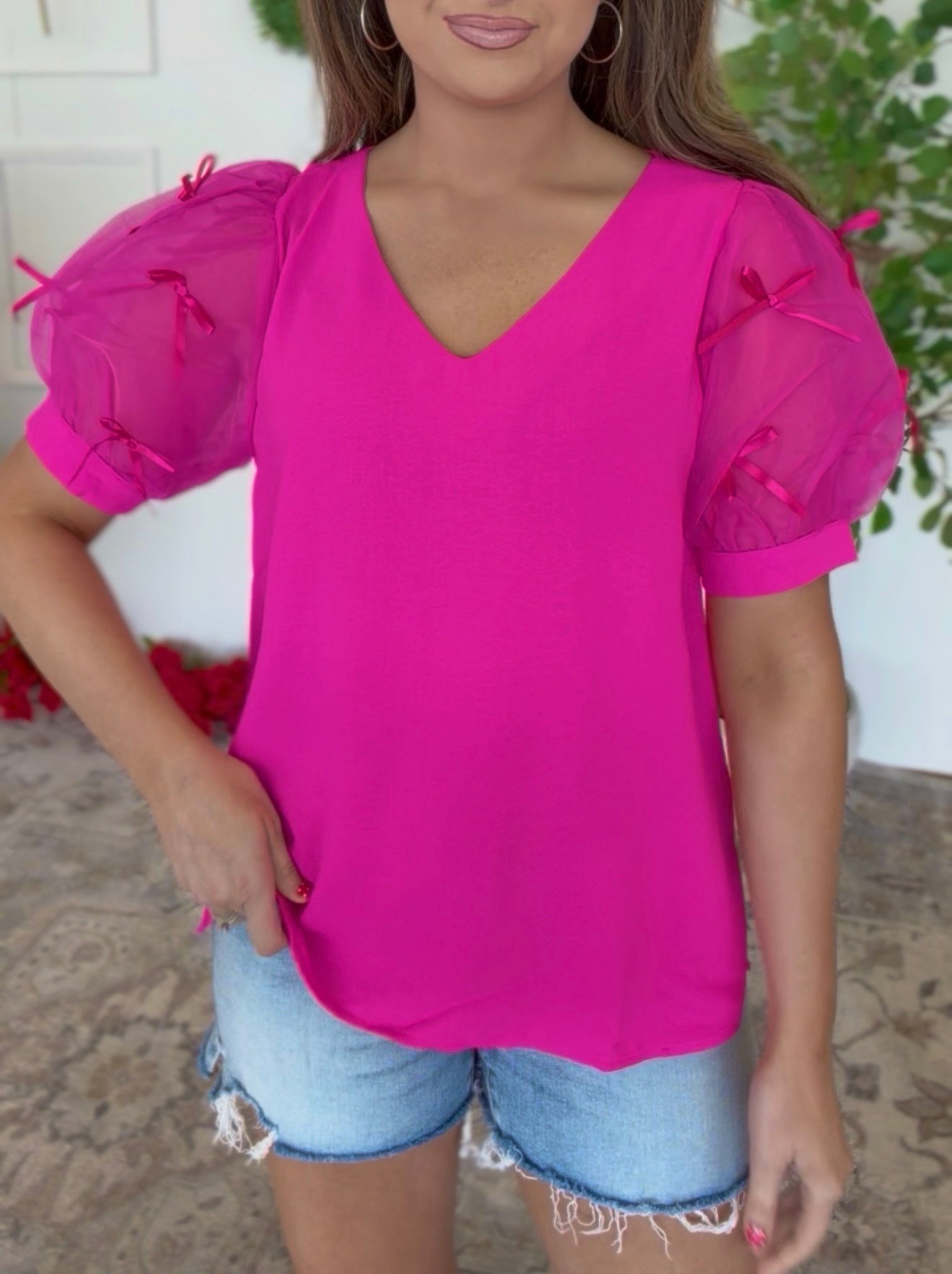 Bow Sleeve Top