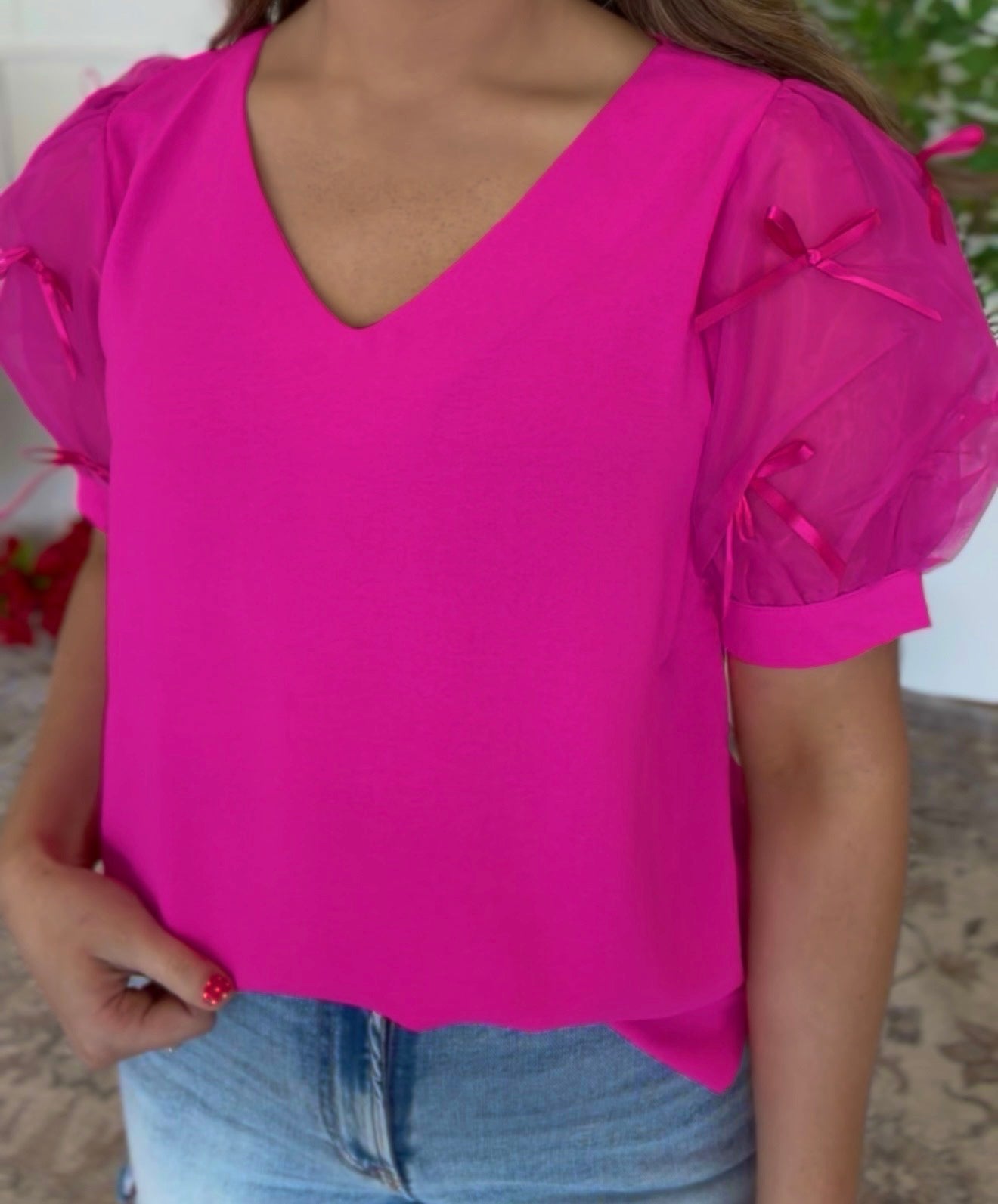Bow Sleeve Top