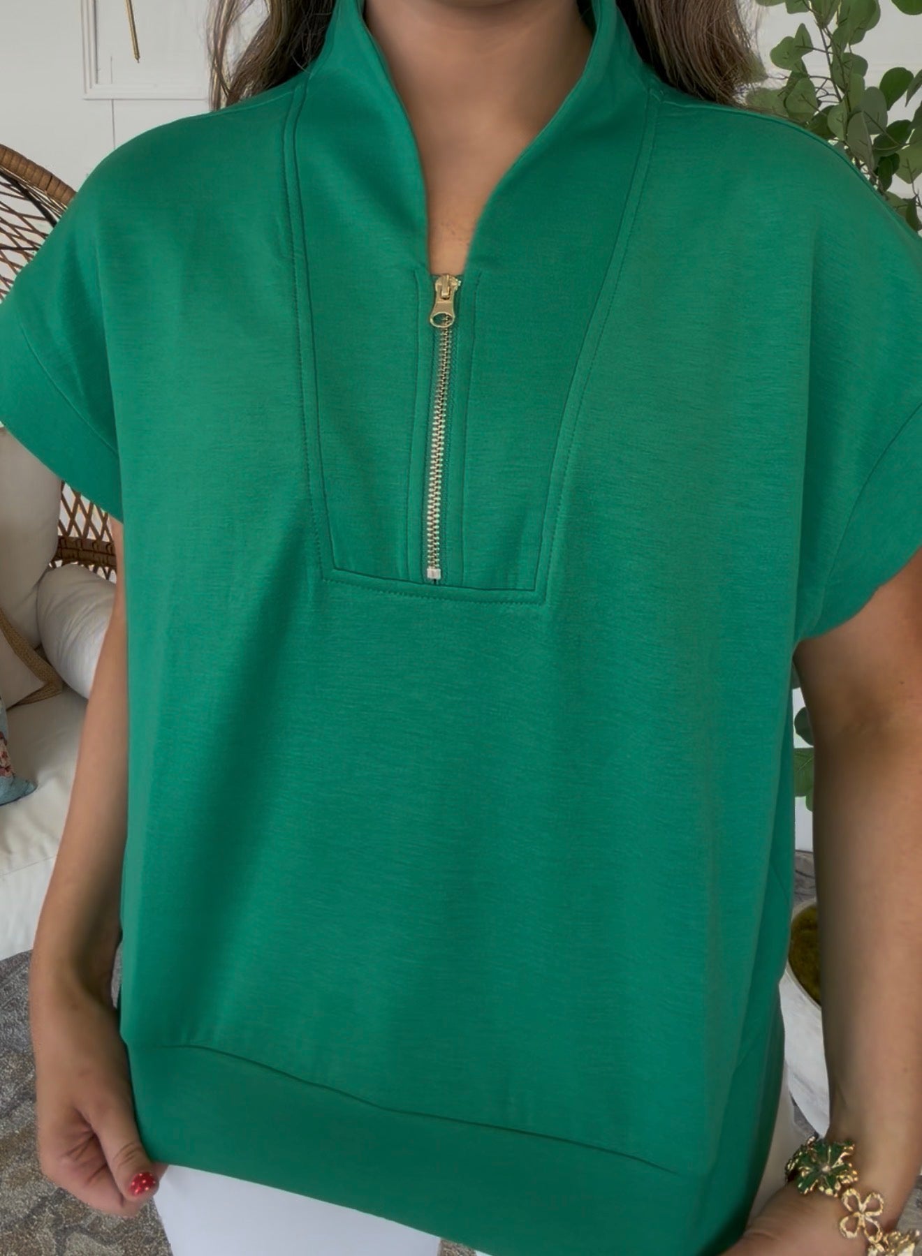 Zenana Brand Green Zip Up