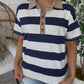 ZENANA BRAND Collar Top- Navy