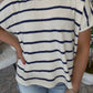 Zenana Brand Stripe Navy Top