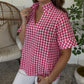 Hot Pink Gingham Top