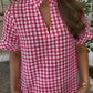 Hot Pink Gingham Top