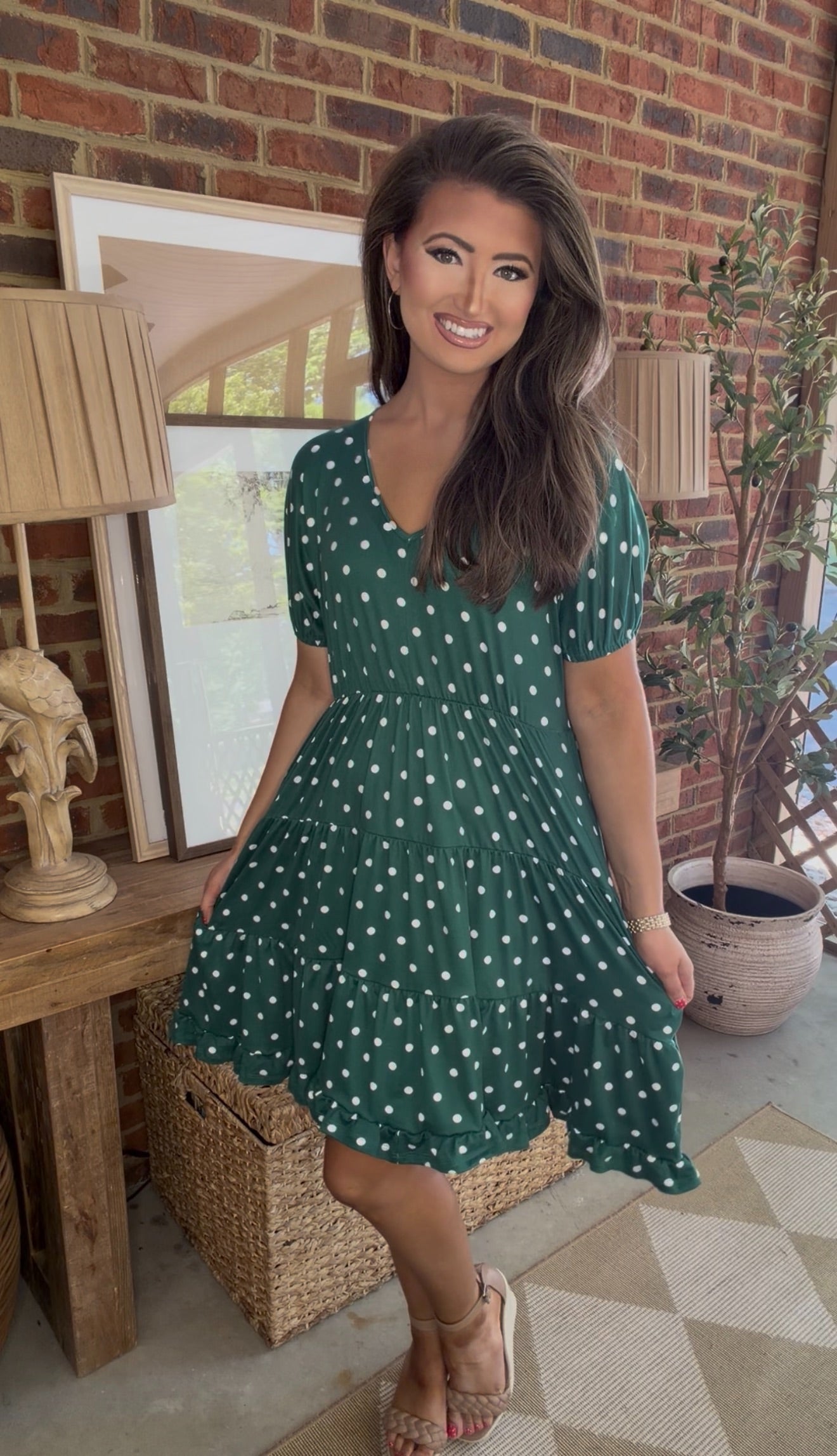 Bright Dots Dress- Green