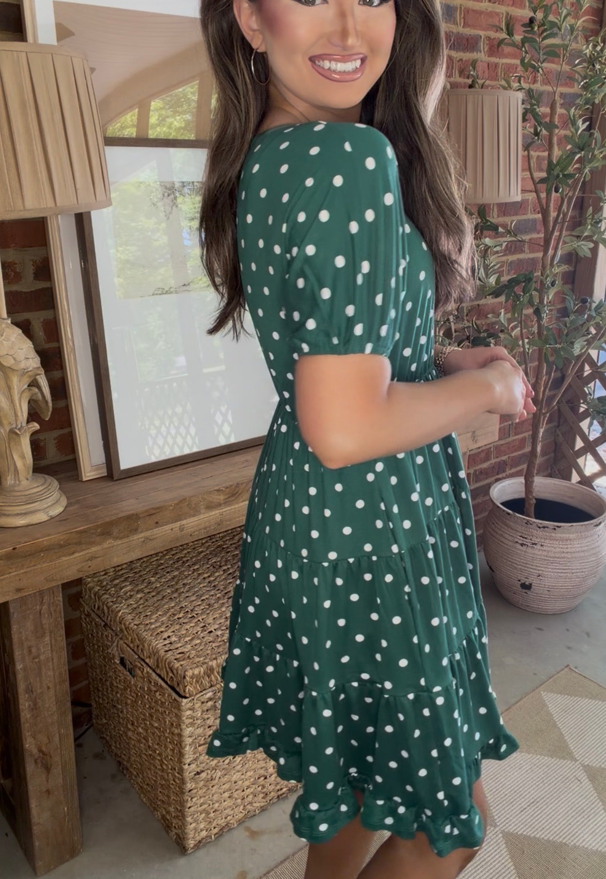 Bright Dots Dress- Green