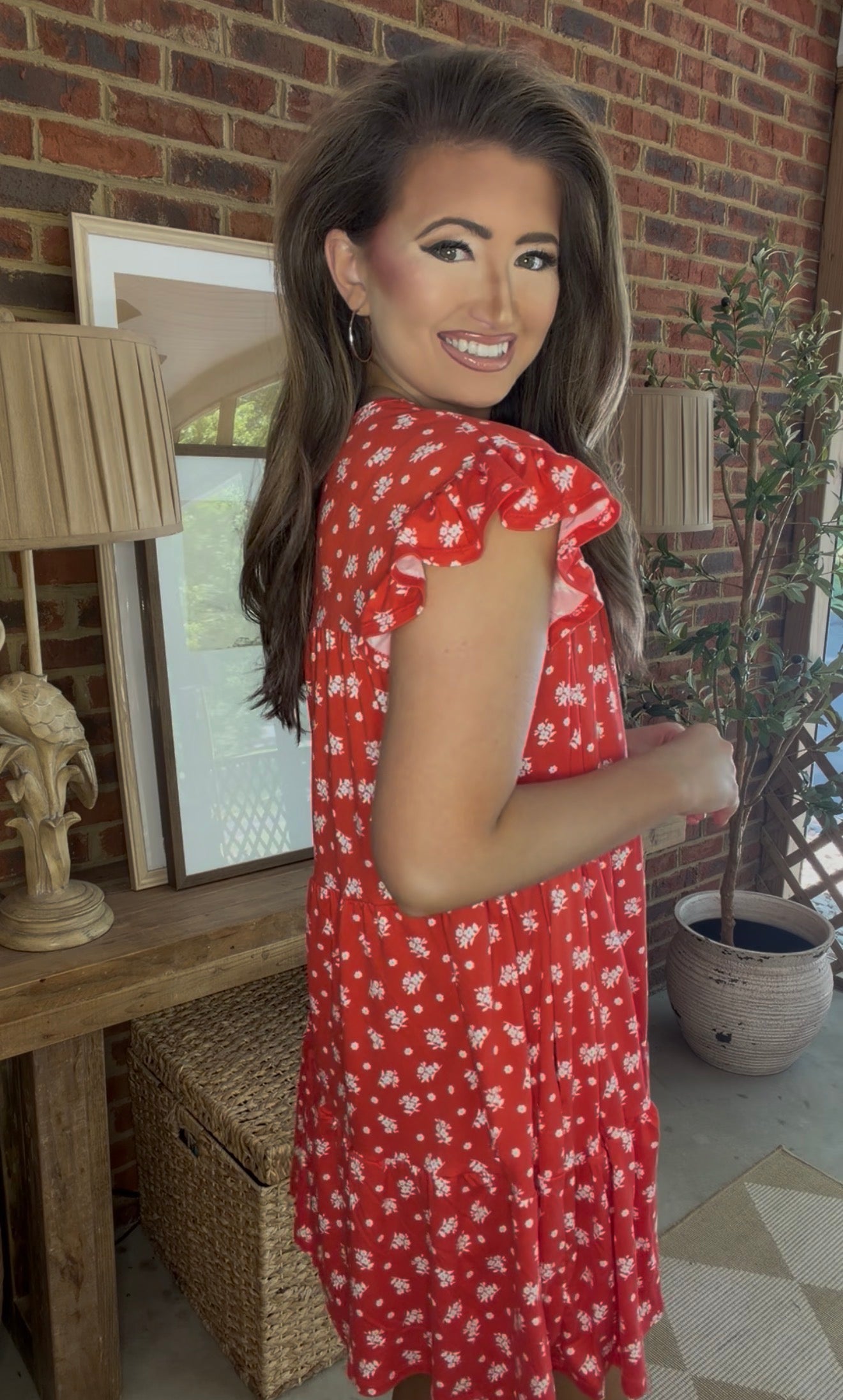 Red Floral Dress