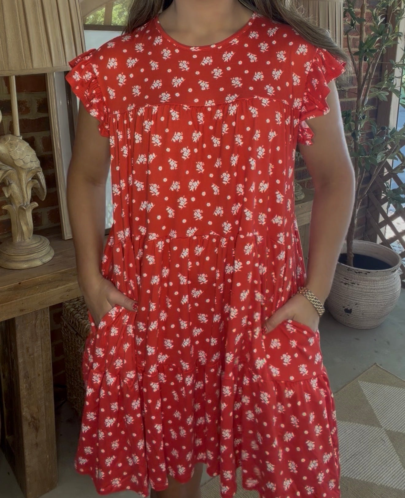 Red Floral Dress