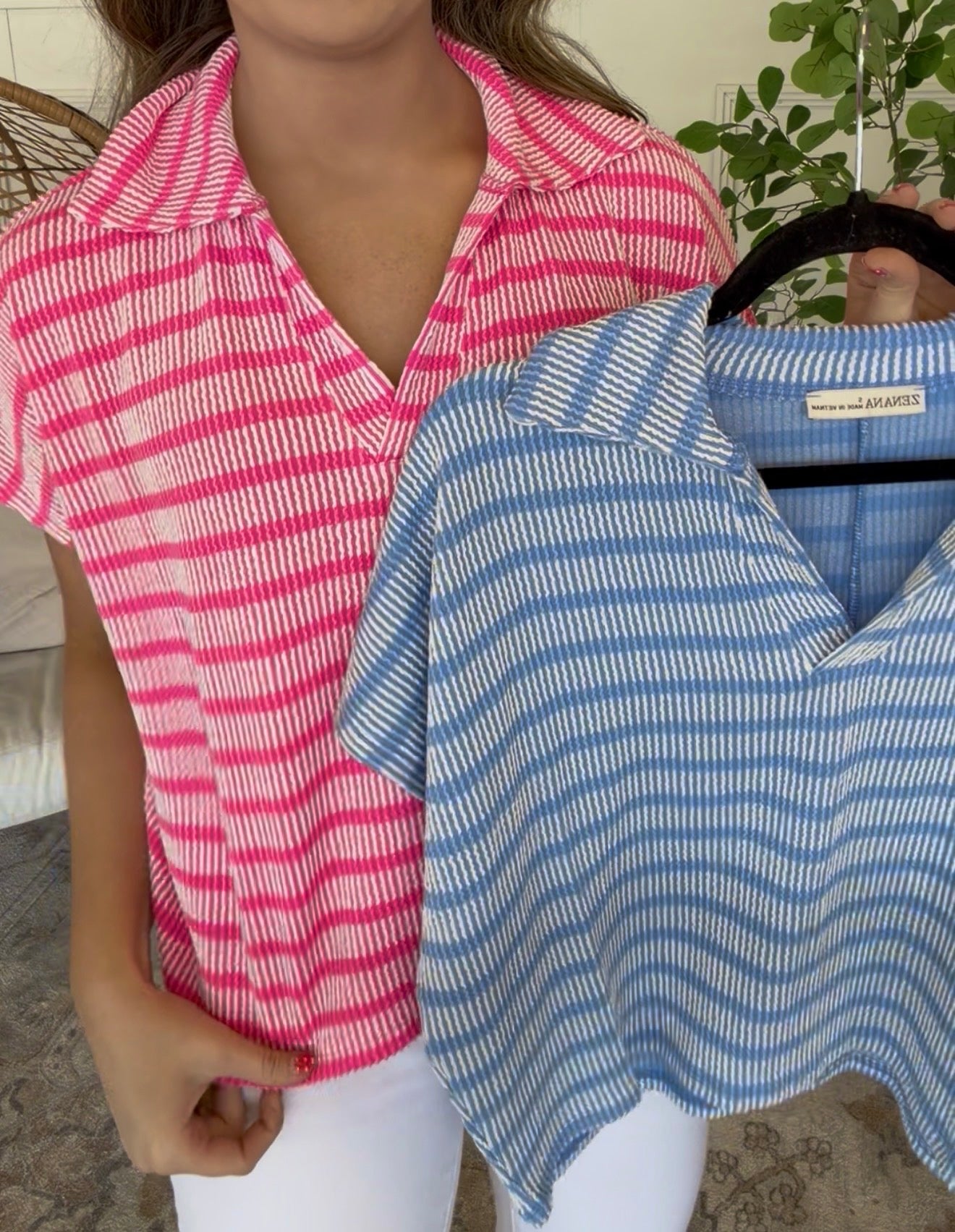 ZENANA BRAND Stripe Rib Tops- 2 Colors