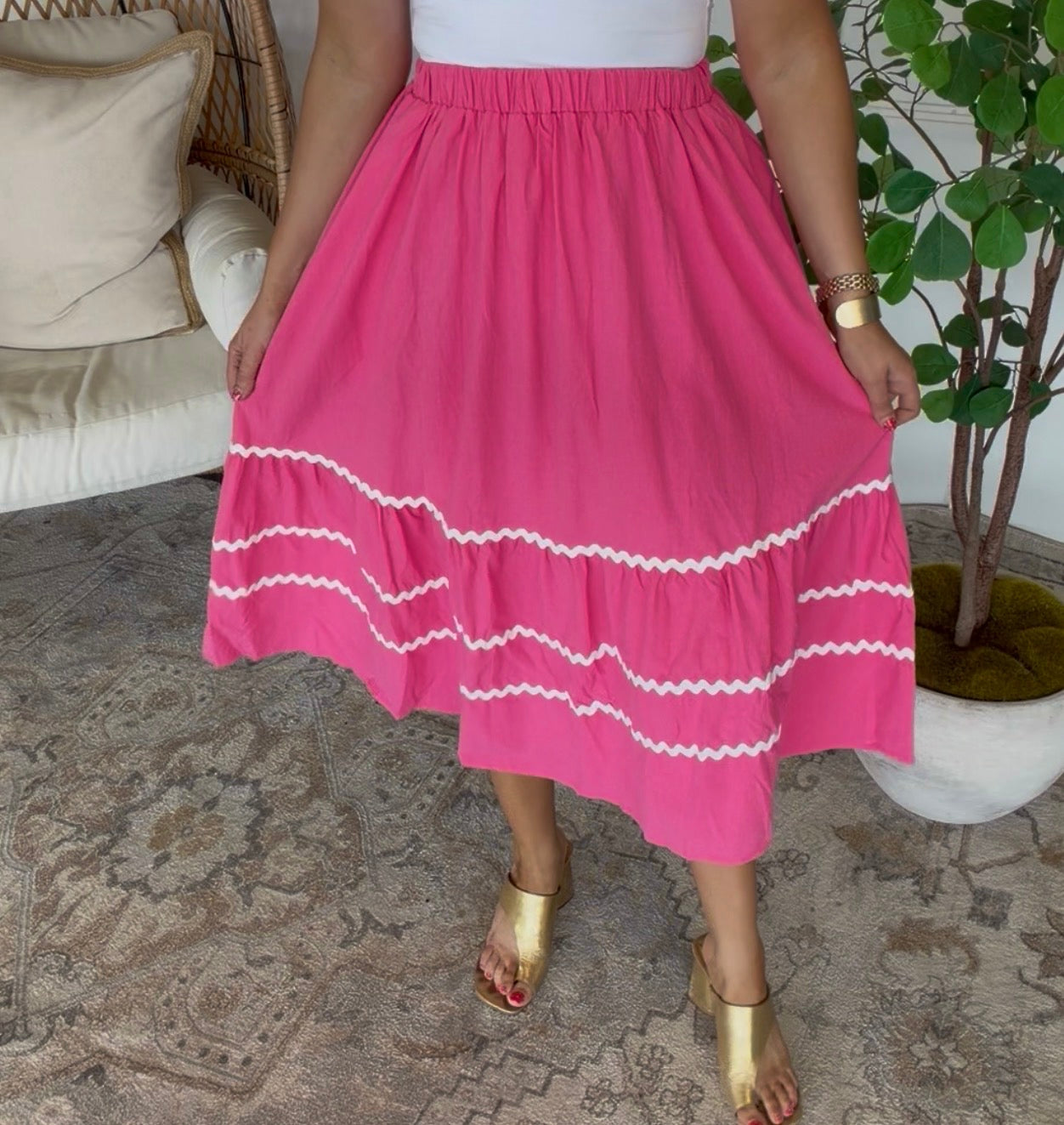 Pink Scallop Skirt DEAL