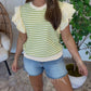 Ruffle Stripe Top- 2 COLORS- DEAL
