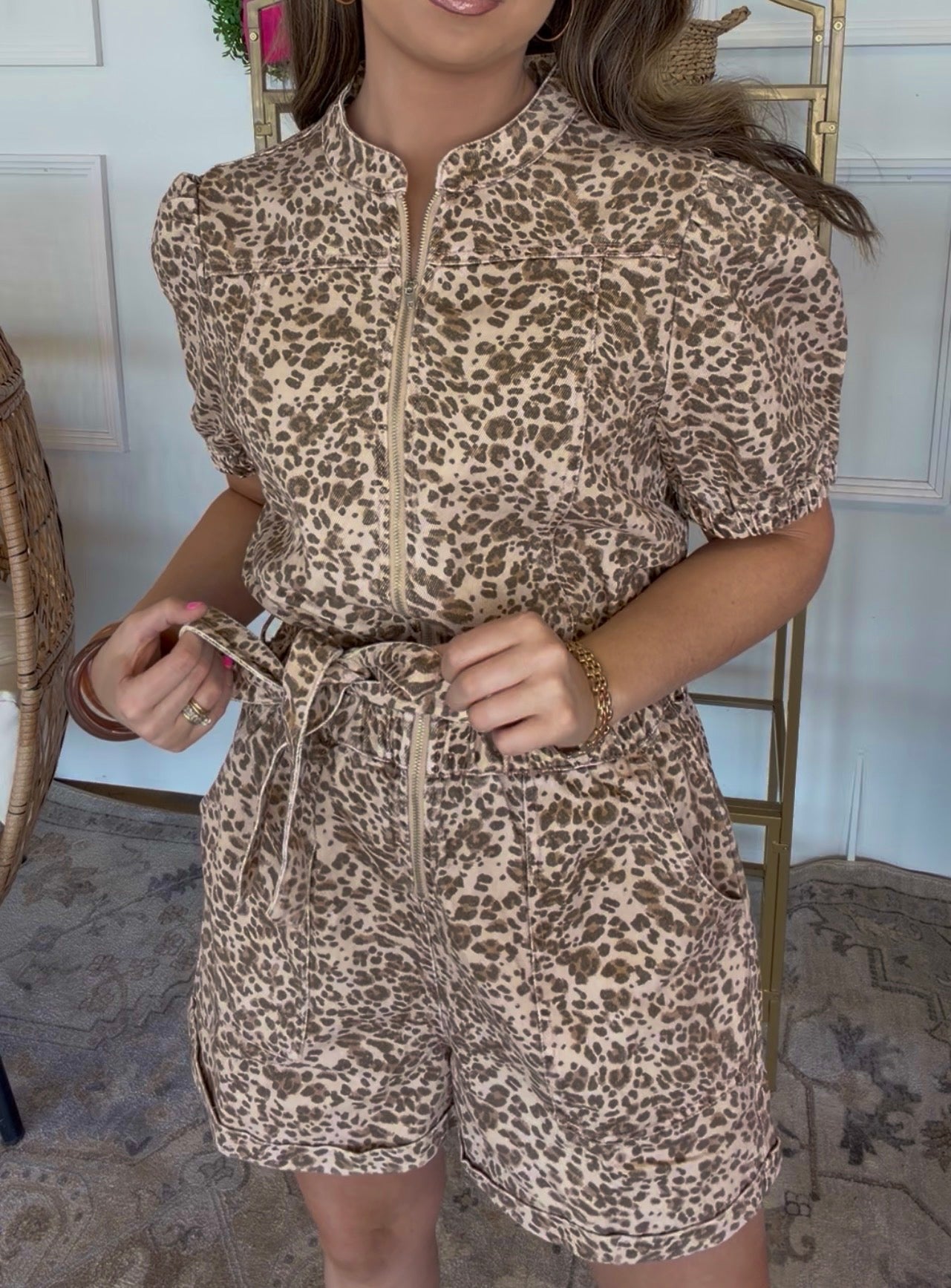 Cheetah Romper $25 DEAL