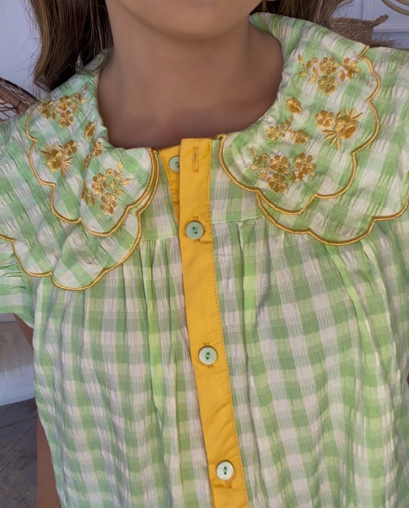Gingham Blouse $25 DEAL